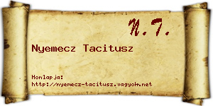Nyemecz Tacitusz névjegykártya